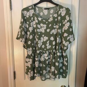 Floral Green Women's Top